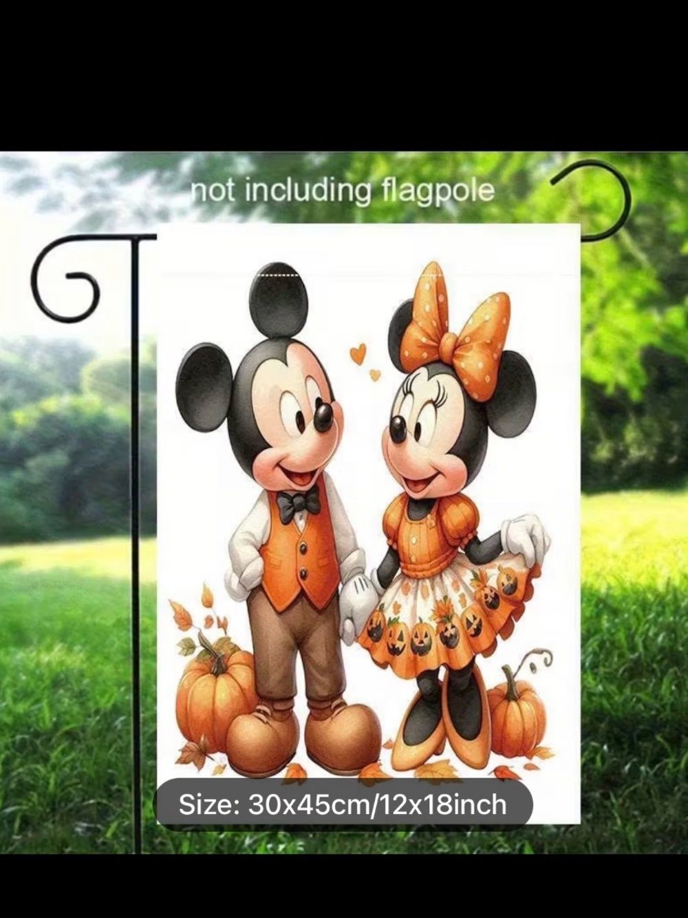 Fall Mickey & Minnie Flag - Picture 2 of 8